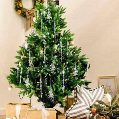 24 kusových vánočních ozdob ve tvaru křišťálových rampouchů (3 různé designy)