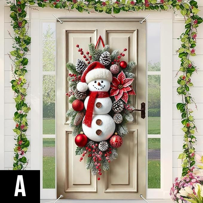 Vánoční věnec na dveře s mašlí a zvonečky – působivá sváteční dekorace