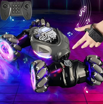 Kaskádové auto na triky ovládané pohyby ruky s oboustranným jízdním systémem